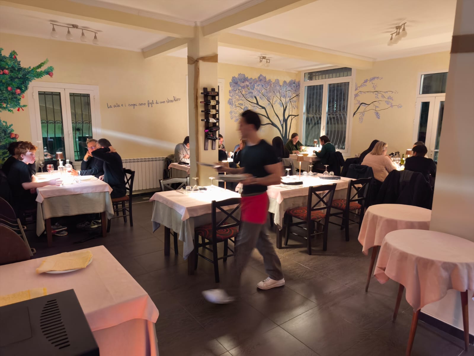 Restaurant entrance at night